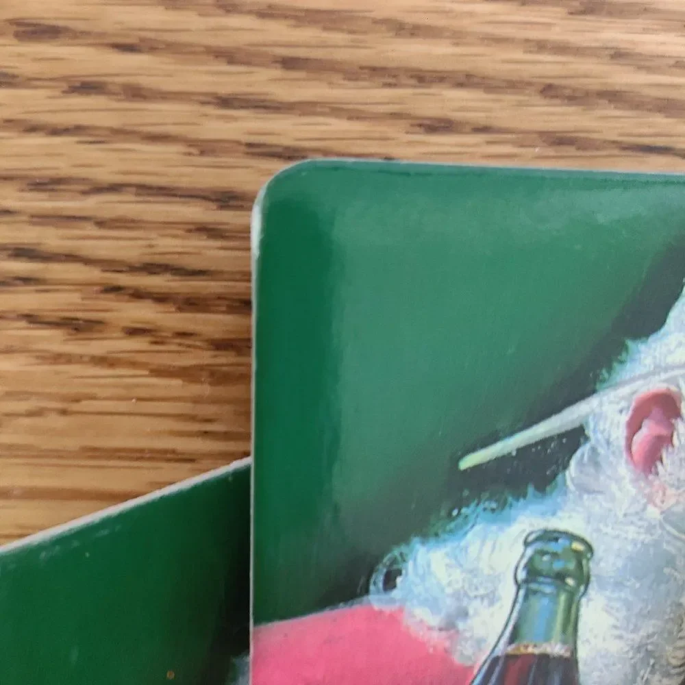 Vintage Coca Cola Coke Old Fashioned Santa Cork Coasters Set of Three